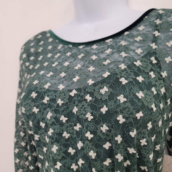 Free People Womens Sheer Delight Mini Dress Size S Forest Fairy Goblincore NWT - Picture 2 of 15